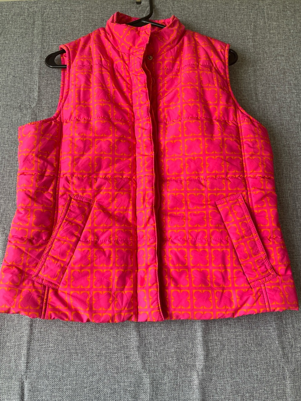 Liz Claiborne Hot Pink and Orange Patterned Jacket Size Medium